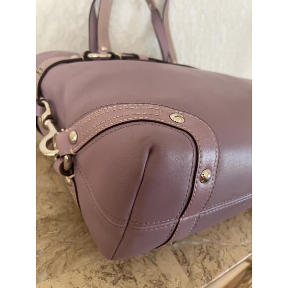 Coach Purse: 13236 light purple Carly expandable Leather Shoulder Bag - Picture 7 of 10